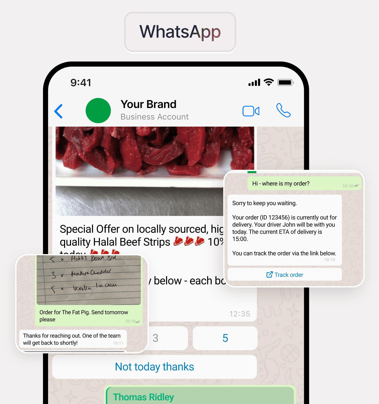 Message, voice notes and images from WhatsApp
